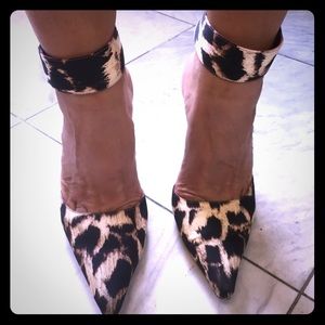 Emanuel Ungaro Canvas leather leopard and python.